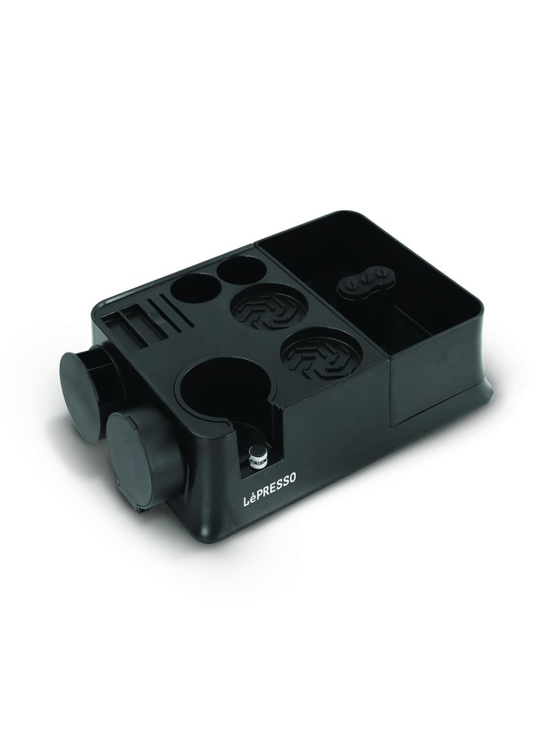 LePRESSO Tamping Station 51/58mm Portafilter’s Baskets / Multiple Slot Base TampingStation / Compact & Durable / Tamping Station Multi-Purpose Barista Tool Coffee Bar - Black - Image 1